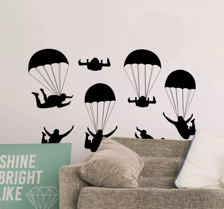 Parachute team wall sticker - TenStickers
