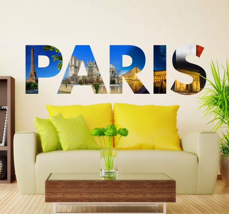 Paris Photographic Text Sticker - TenStickers