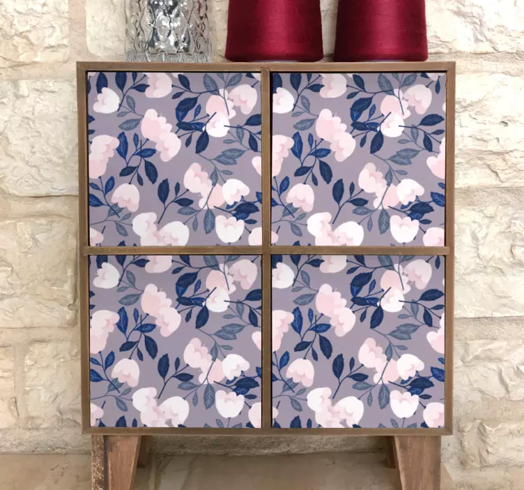Pastel hand painted flowers furniture decal - TenStickers