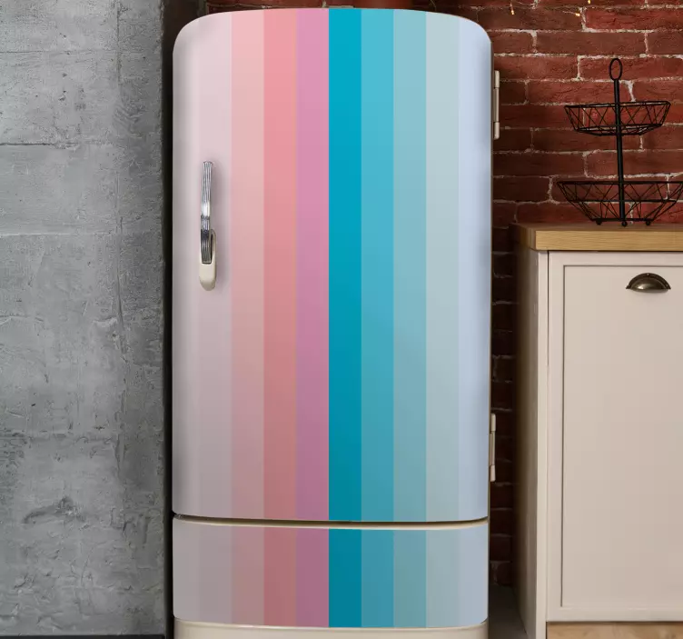 Pastel colors shades color block fridge decal - TenStickers