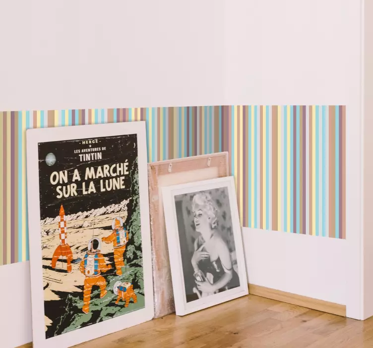 Pastel Coloured Lines Sticker - TenStickers