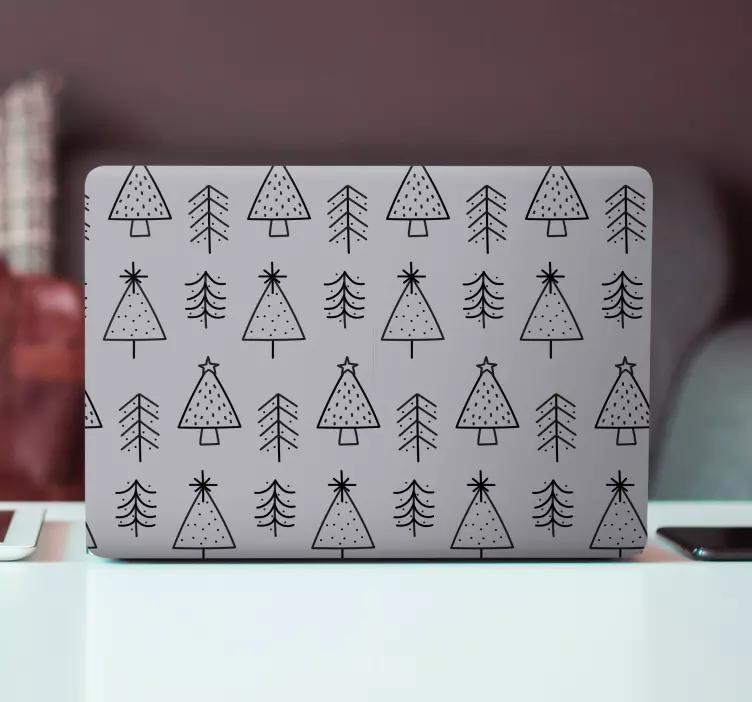 Christmas sticker patterned christmas trees - TenStickers
