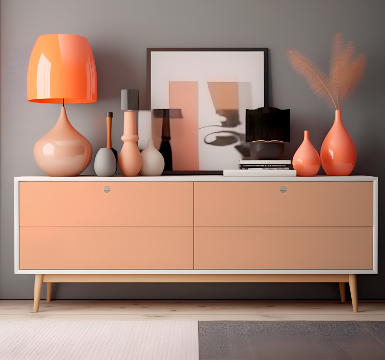 Peach fuzz plain vinyl furniture sticker - TenStickers