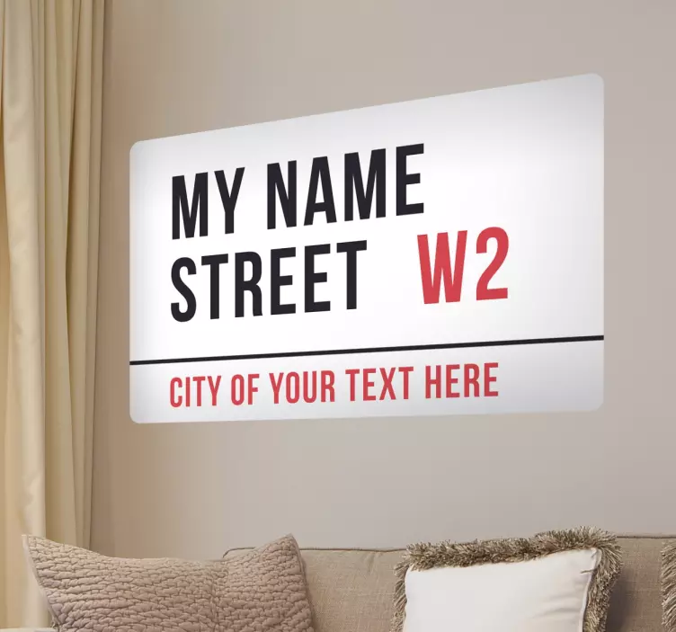 Personalisable London Street Sign Sticker - TenStickers