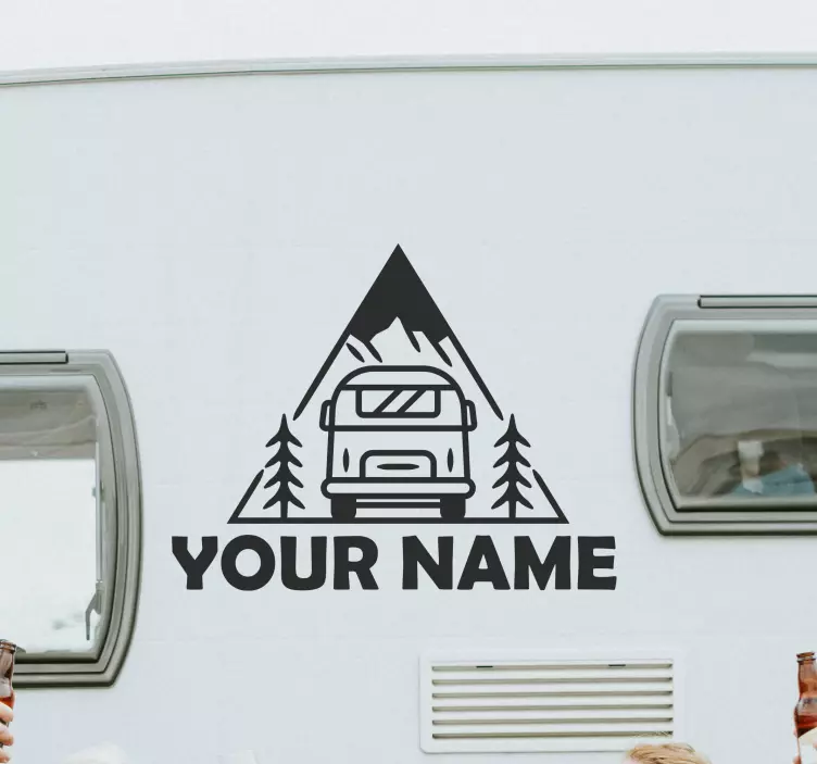 Personalised Mountain Motorhome sticker - TenStickers