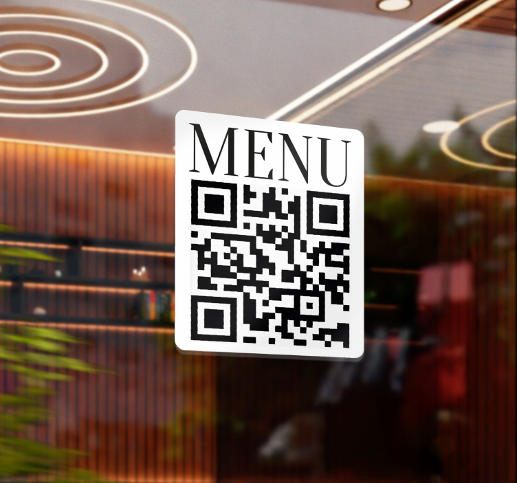Personalised menu QR shop window sticker - TenStickers