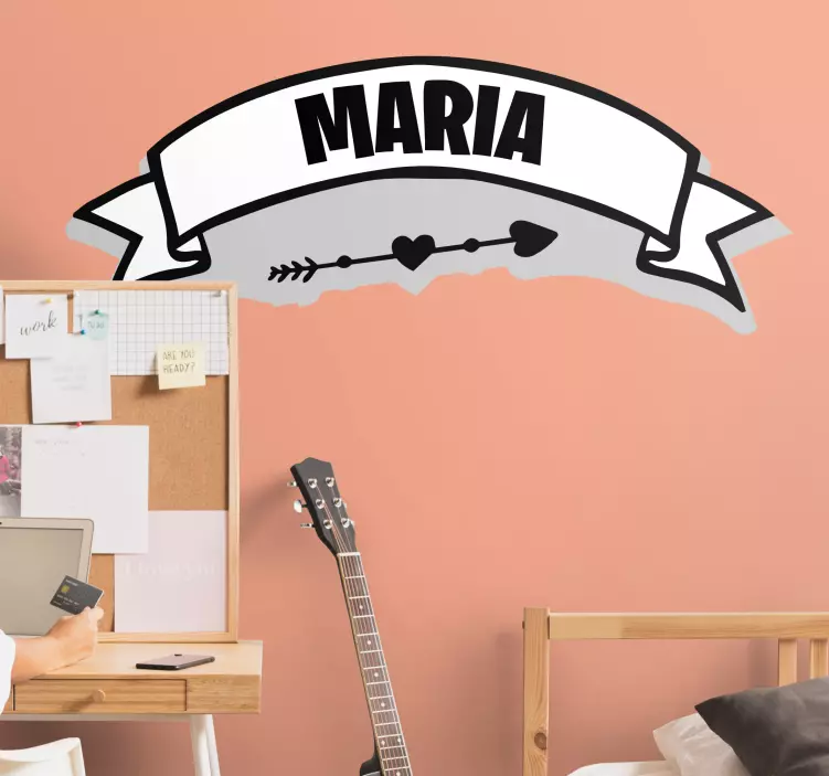 Personalised name banner teenage wall decals - TenStickers