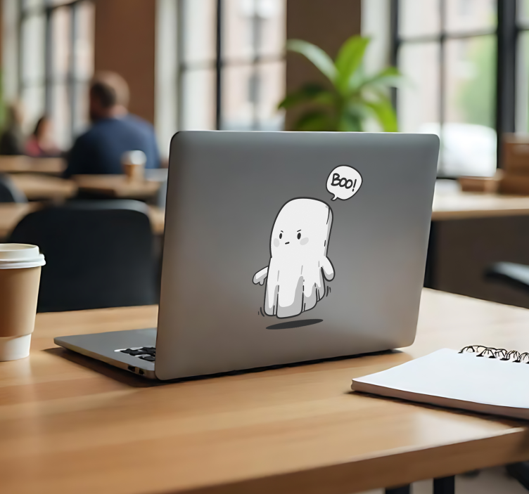 Pessimistic ghost Laptop sticker - TenStickers