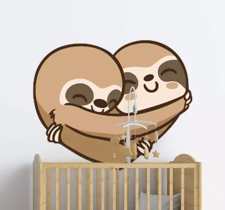 Pet sticker adorable sloth embrace - TenStickers
