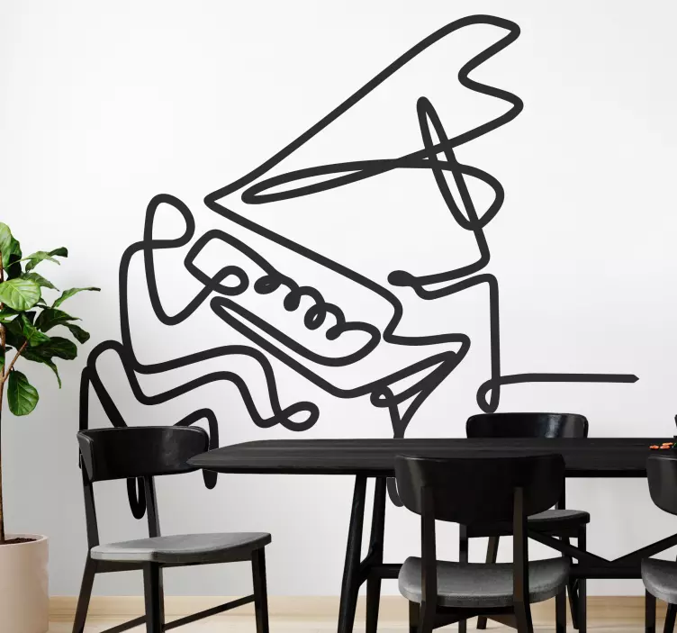 Piano Line Art musical stickers - TenStickers