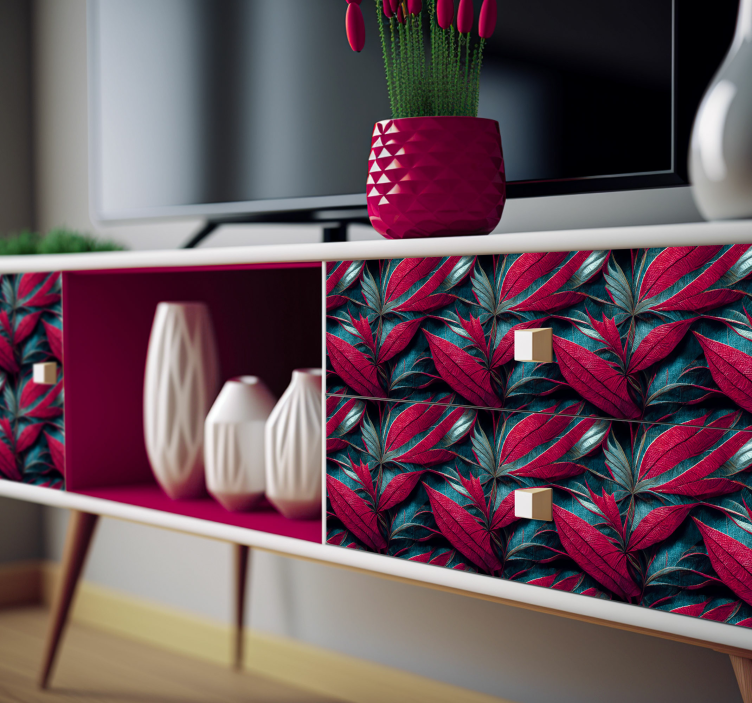 Piles of Tropical Leaves furniture decal  - TenStickers