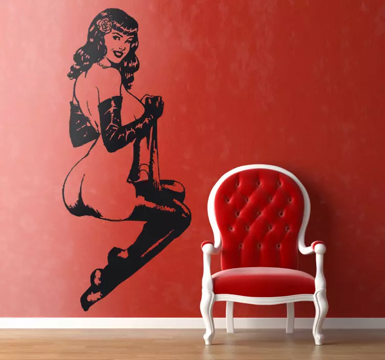 Pin-up Girl Erotic Sticker - TenStickers