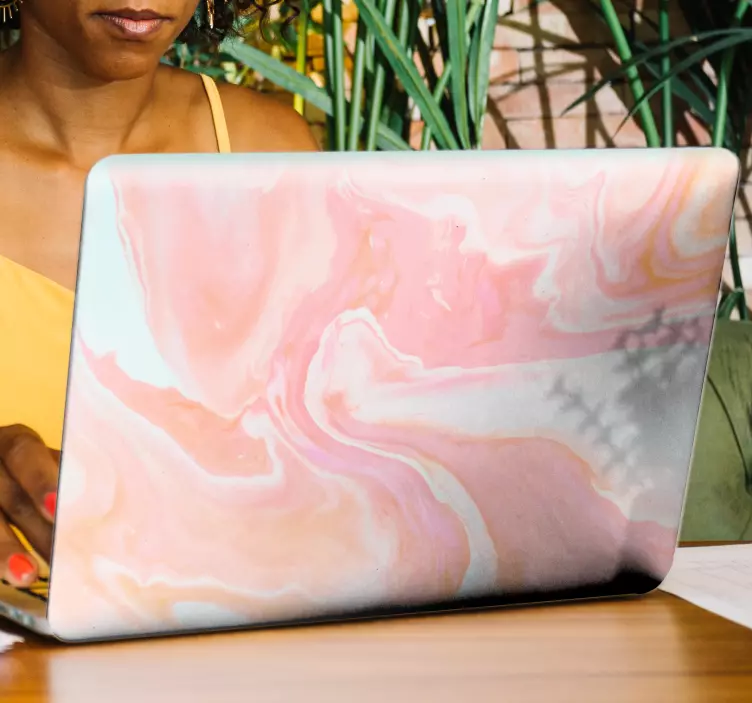 Pink marble for laptop skins - TenStickers
