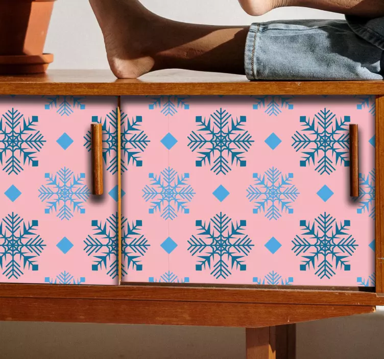 Christmas sticker pink snowflake design - TenStickers