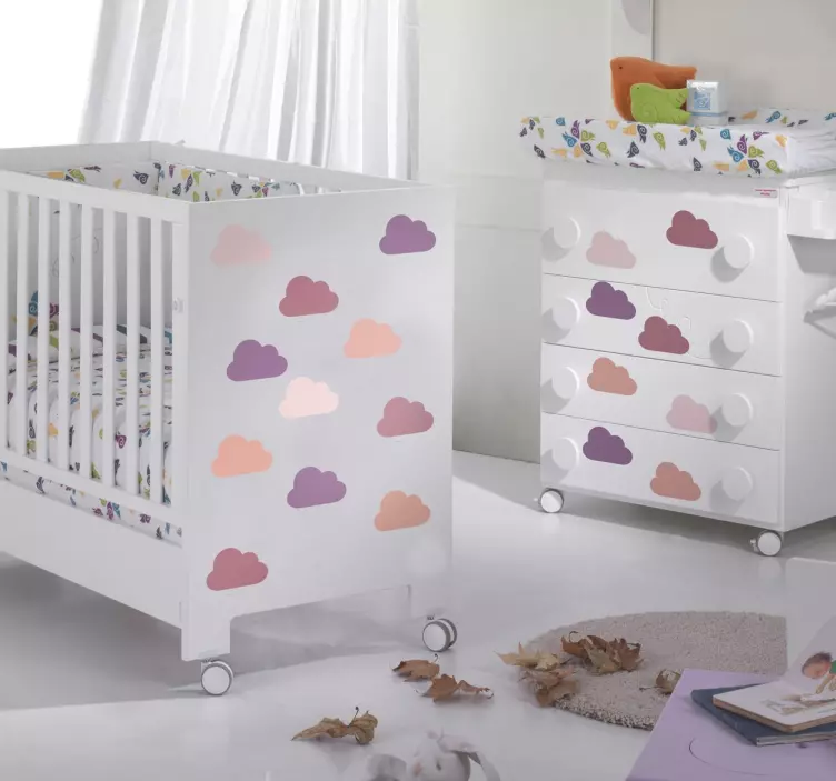 Pink Tones Cloud Stickers Collection - TenStickers