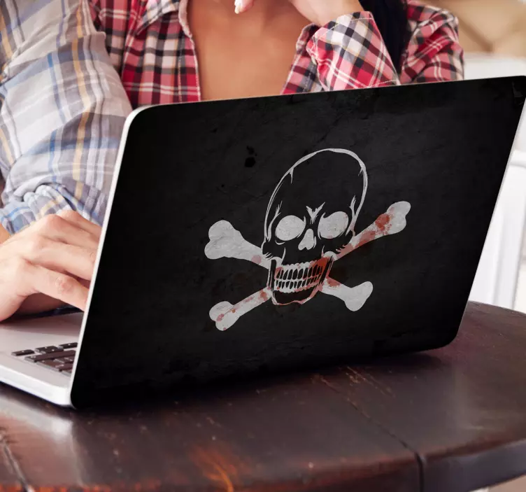 Pirate Flag Laptop Sticker - TenStickers