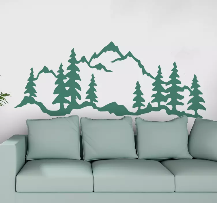 Plant sticker mountain pine silhouette - TenStickers