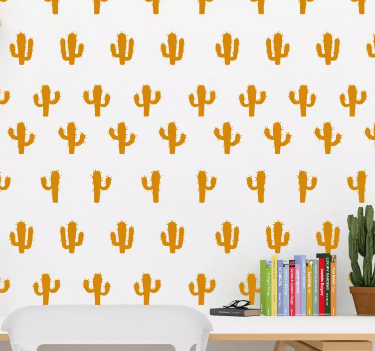 Plant sticker stylized cactus design - TenStickers