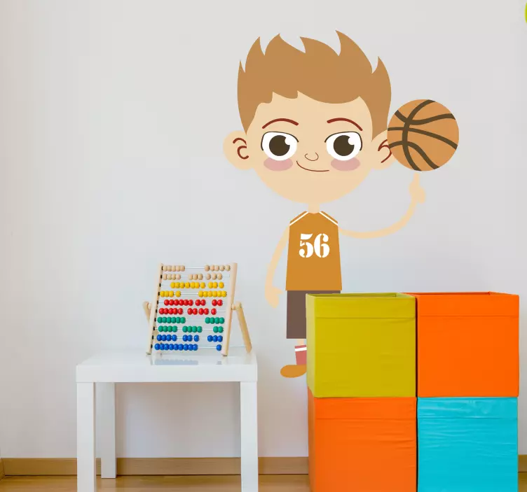Playful Basketball Boy sports wall sticker - TenStickers