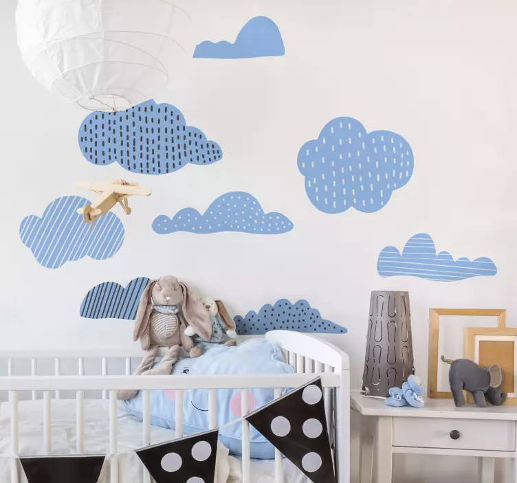 Playful Cloud Arrangement kid's sticker - TenStickers