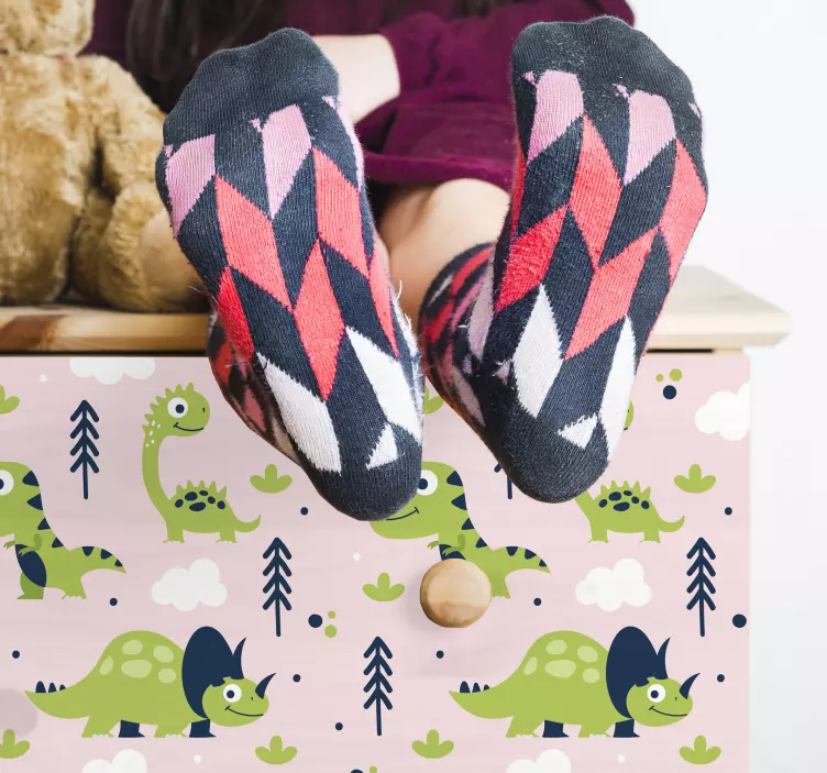 Playful Dinosaur Theme dragon wall sticker - TenStickers