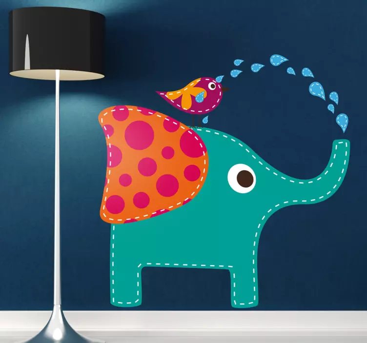 Playful Elephant Scene pet sticker - TenStickers