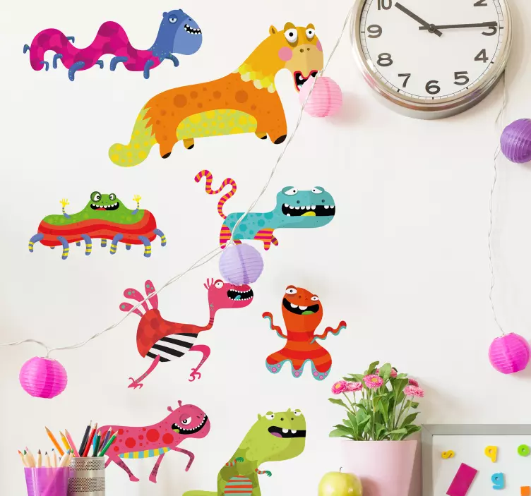 Playful Monster Collection kid's sticker - TenStickers