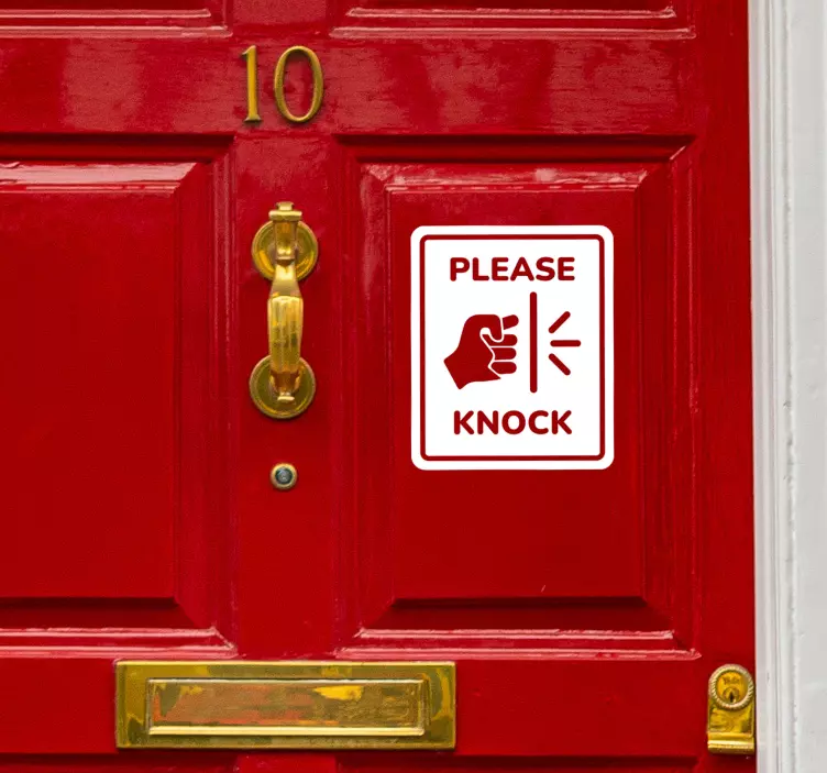 Please knock door sign sticker - TenStickers