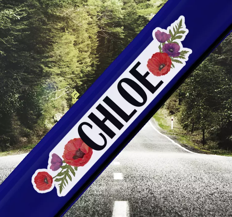 Poppy bike Customisable flower wall sticker - TenStickers