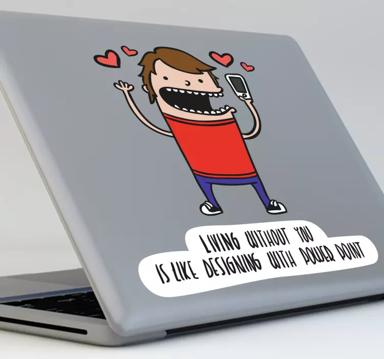 Power Point Love Laptop Sticker - TenStickers
