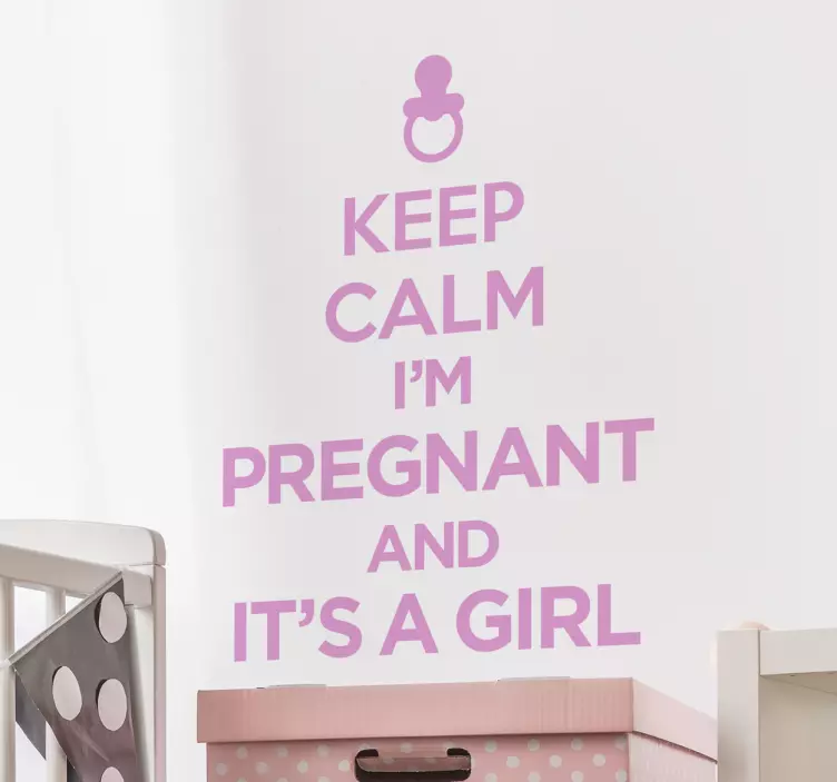 Pregnancy Announcement Girl Reveal text sticker - TenStickers