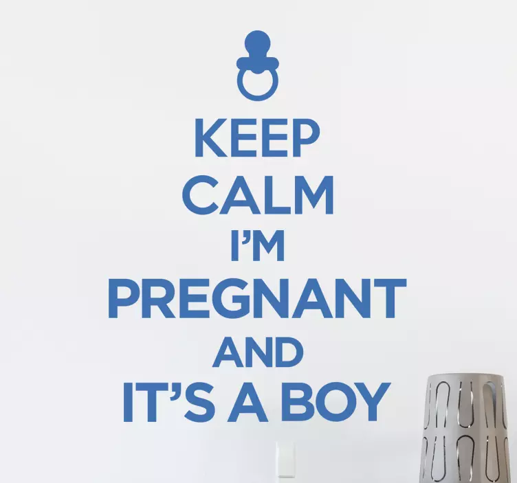 Pregnant and It's a Boy text sticker - TenStickers