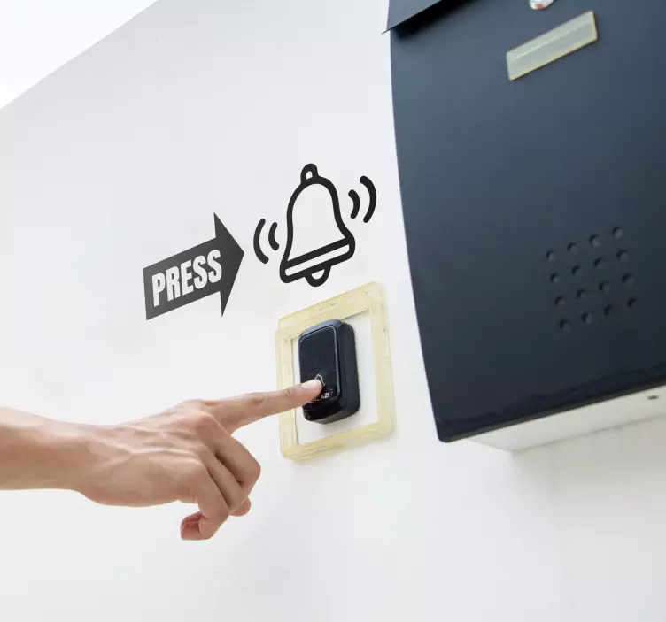 Press the doorbell vinyl sign decal - TenStickers