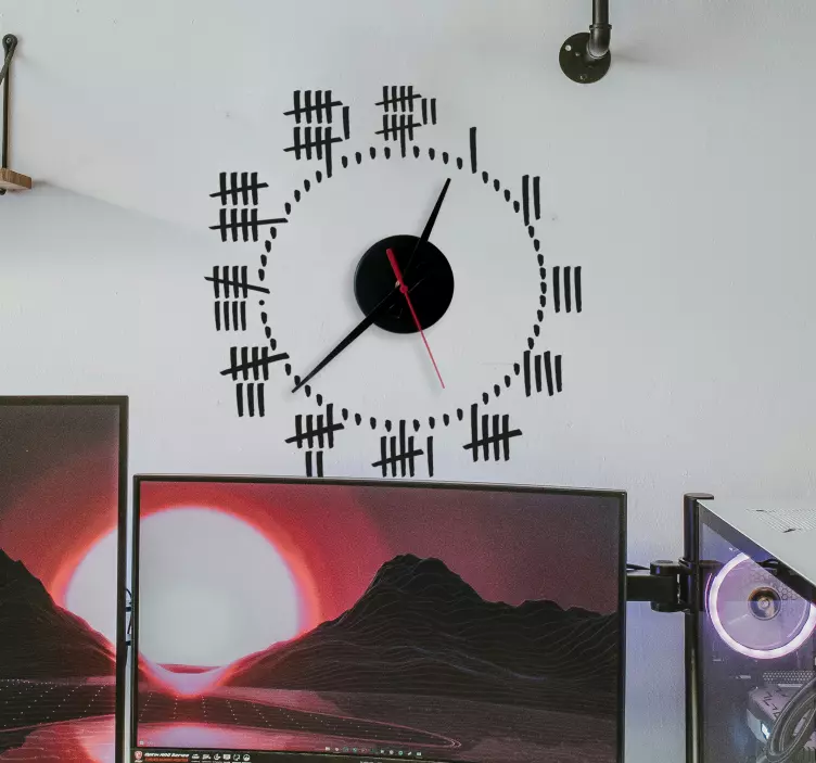 prison marks wall clock sticker - TenStickers
