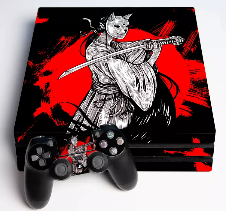 Ps4 skin samurai cat character - TenStickers