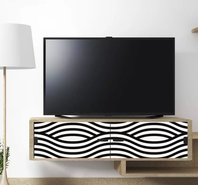 Psychedelic curved paint furniture sticker - TenStickers