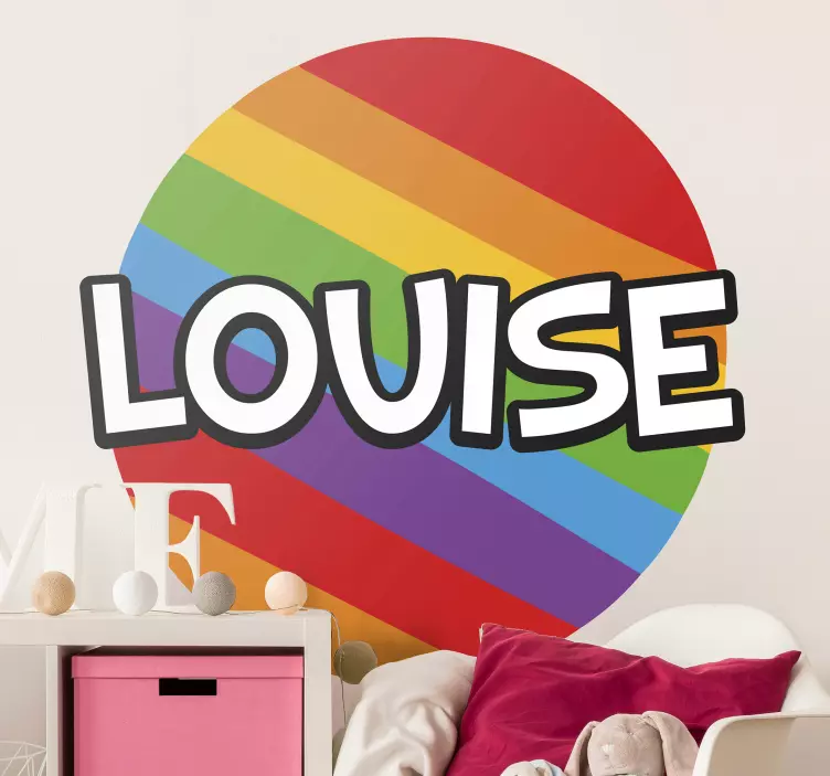 Rainbow circle personalized with name sticker - TenStickers