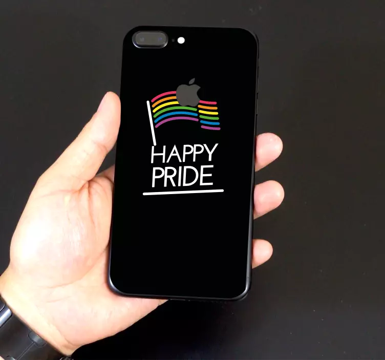 Rainbow flag message iPhone sticker - TenStickers
