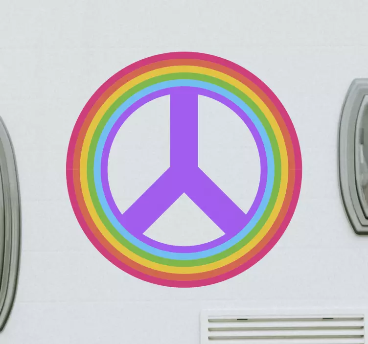 Rainbow peace sign car sticker - TenStickers