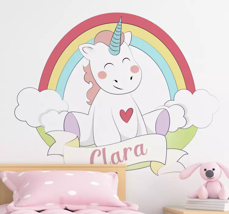 Rainbow unicorn fairy tale decal - TenStickers