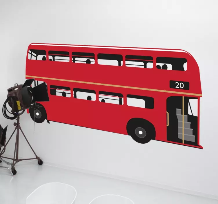 Red London Bus Wall Sticker - TenStickers