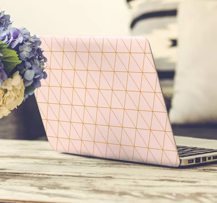 Red Pattern Laptop Sticker - TenStickers