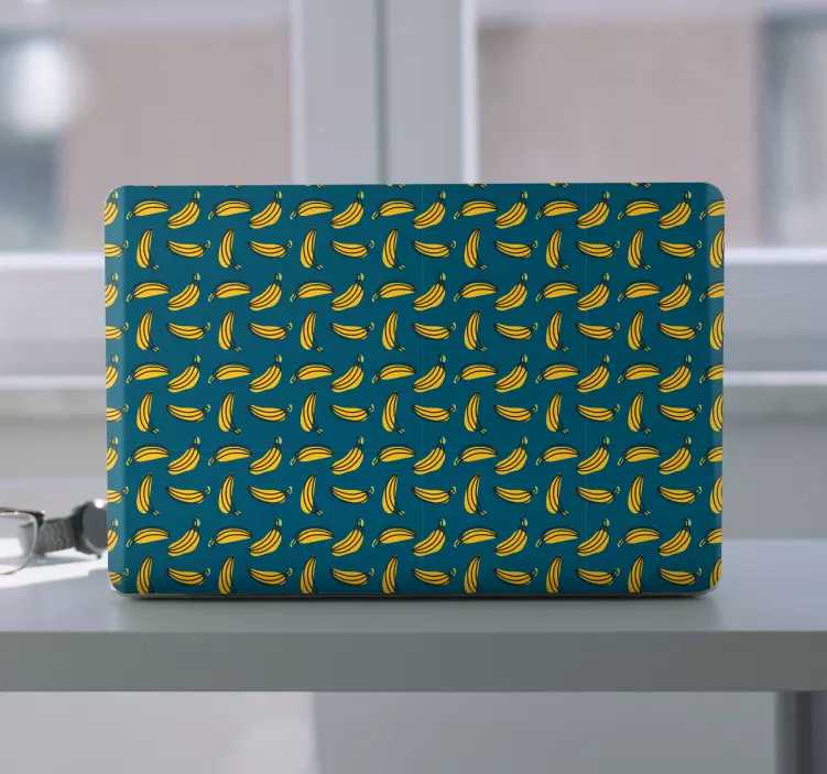 Repeating Banana Pattern laptop skin - TenStickers