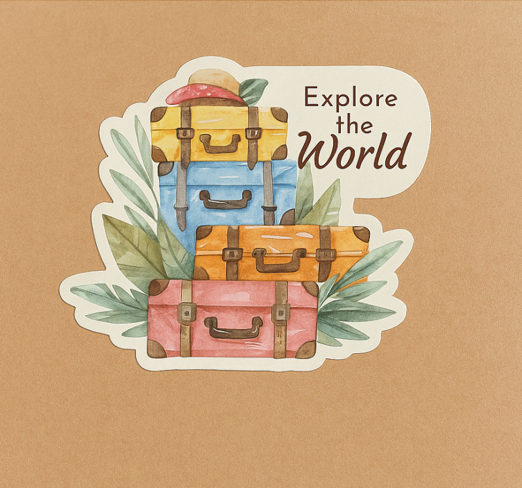 Retro Travel Journey tourism stickers - TenStickers