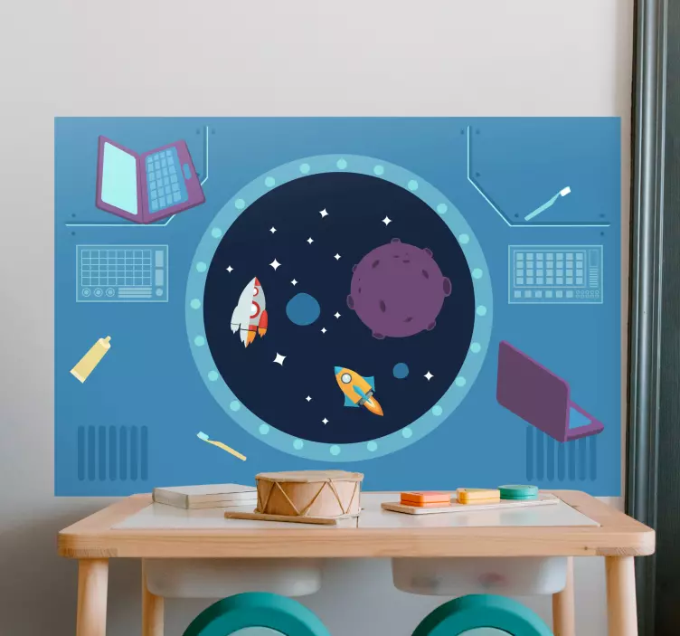 Rocket Adventure Scene space sticker - TenStickers