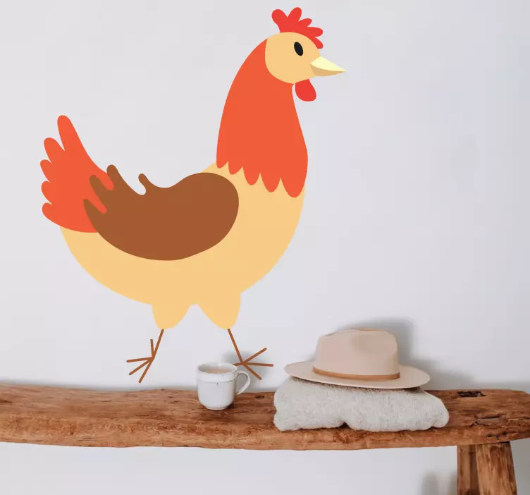 Rooster chicken hand drawing animal wall decal - TenStickers
