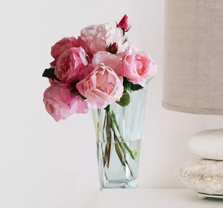 Roses in a glass jar flower wall sticker - TenStickers
