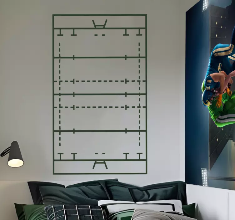 Rugby field wall sticker decor - TenStickers