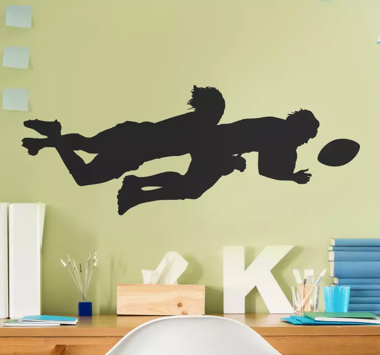 Rugby tackle rugby wall sticker - TenStickers