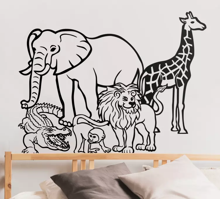 Safari Animal Ensemble wild life stickers - TenStickers
